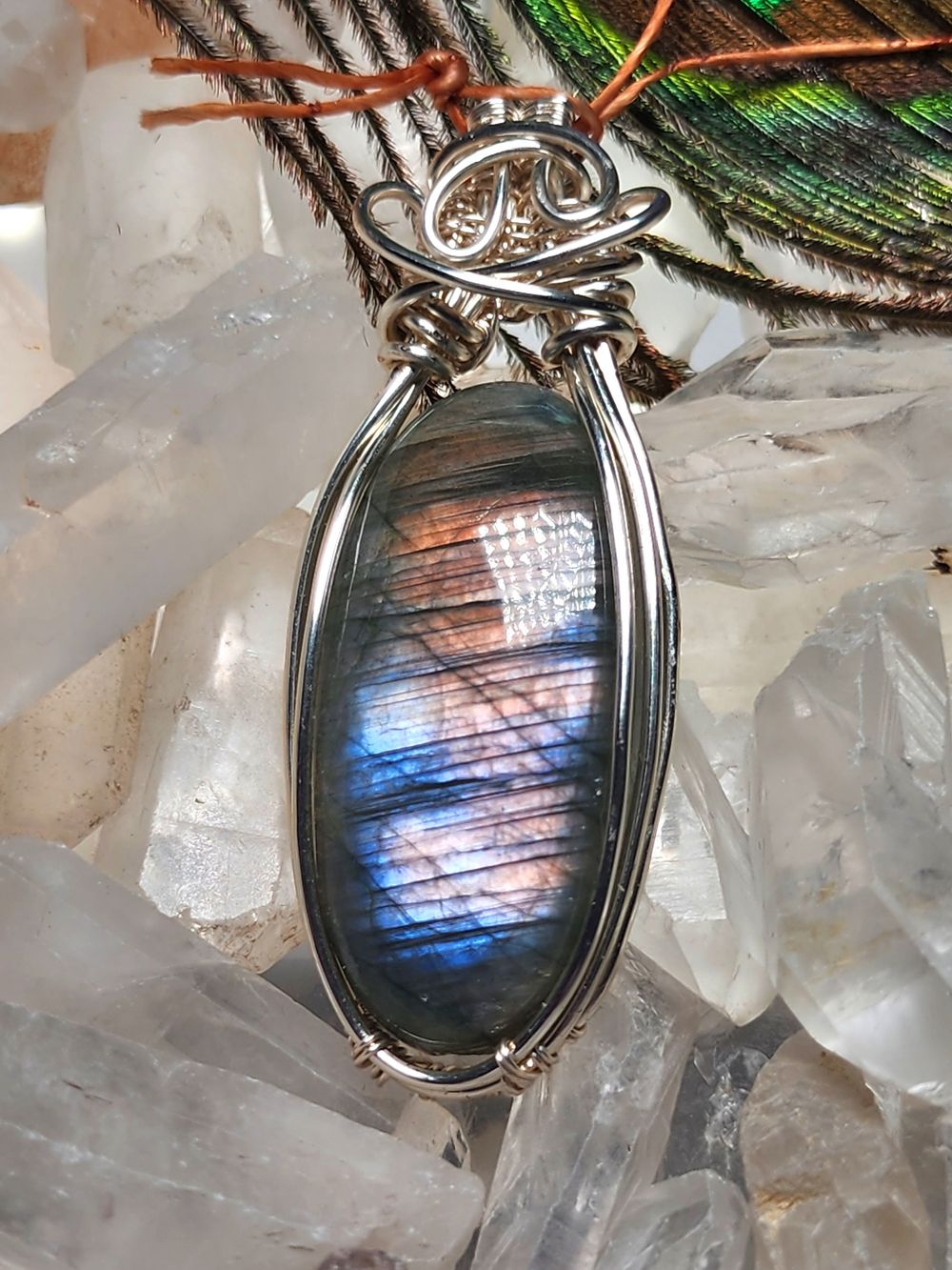 Isabelle - Labradorite in fine silver plate