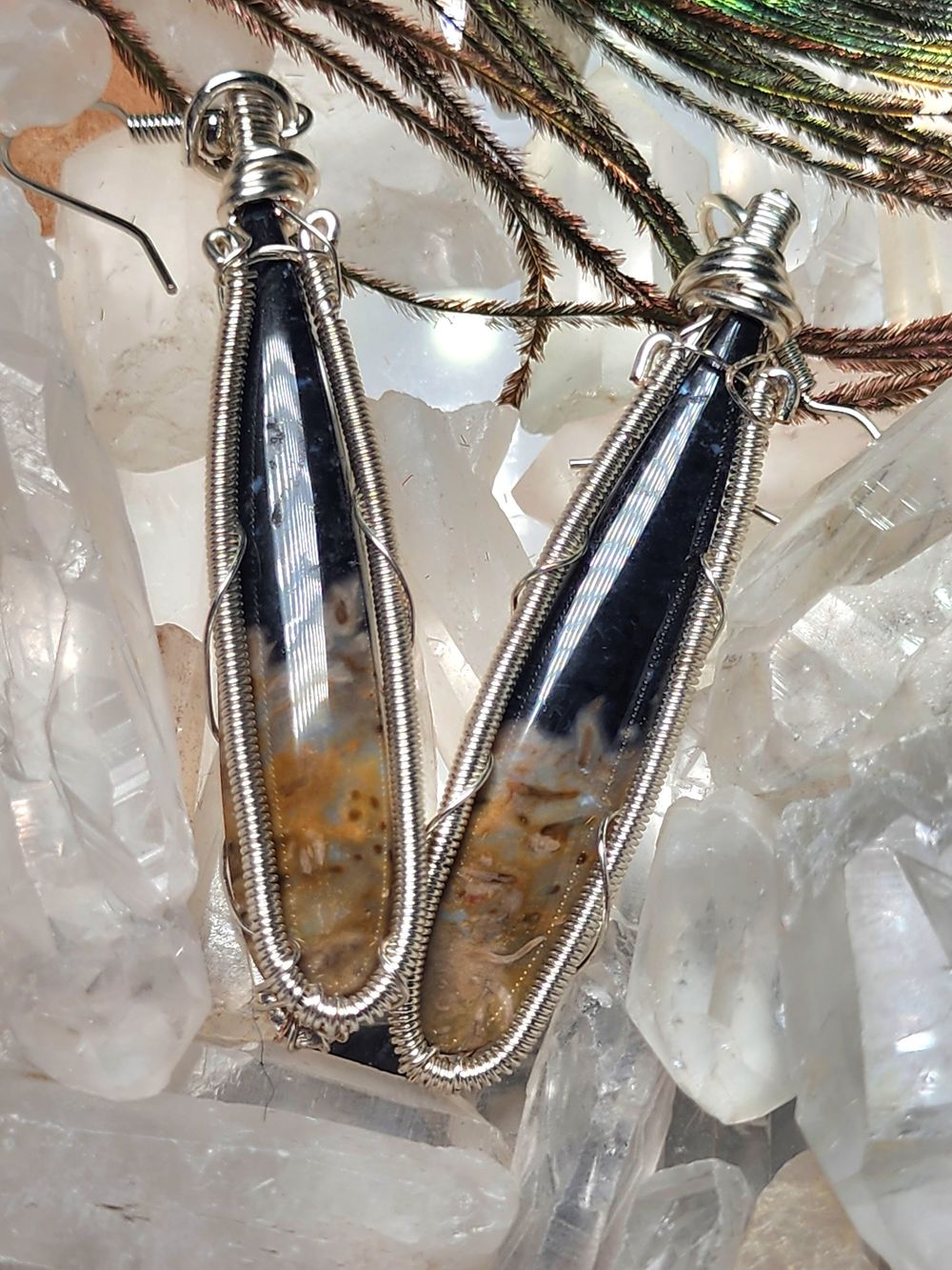 Enchanted - Fossilized Palm Root in fine silver plate