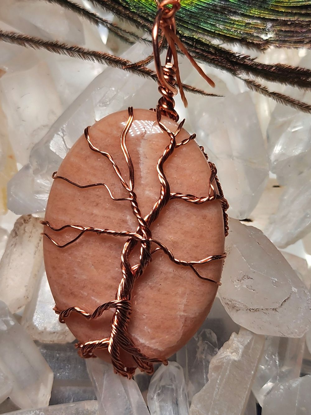 Camille - Peach Amazonite with copper tree