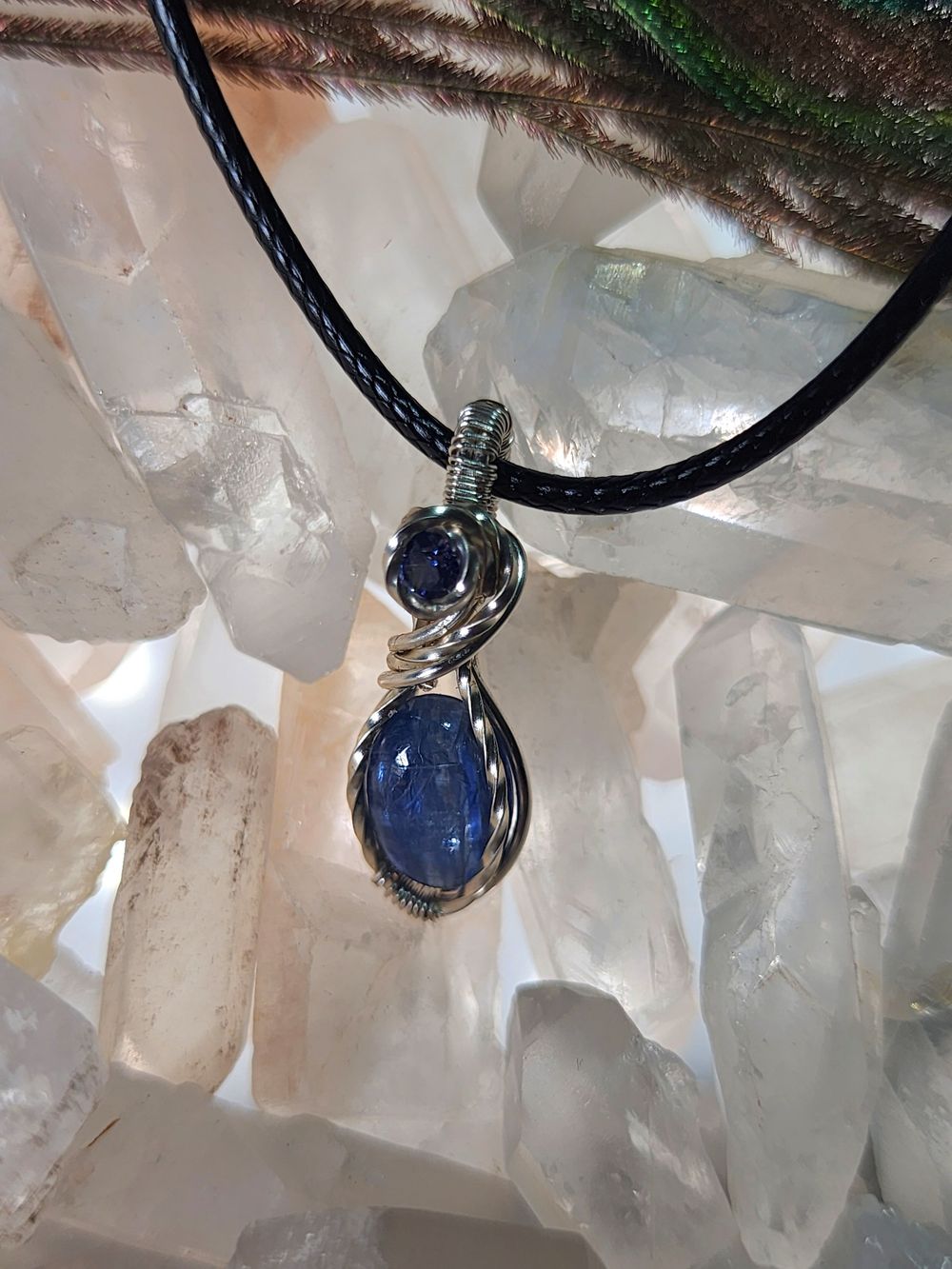 Angelica - Kyanite and blue CZ in Fine Silver