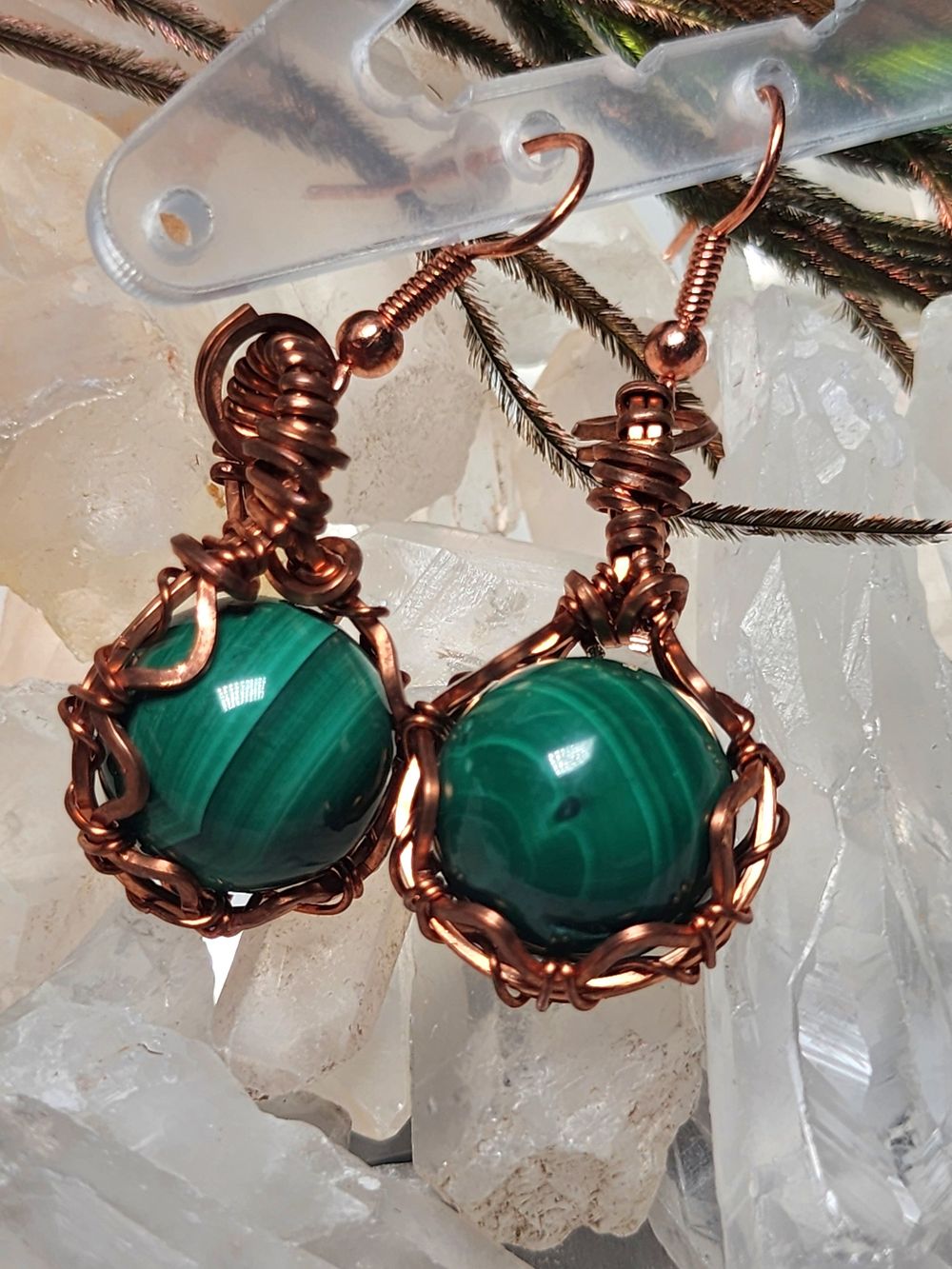 Faylinn - Malachite Spheres in copper