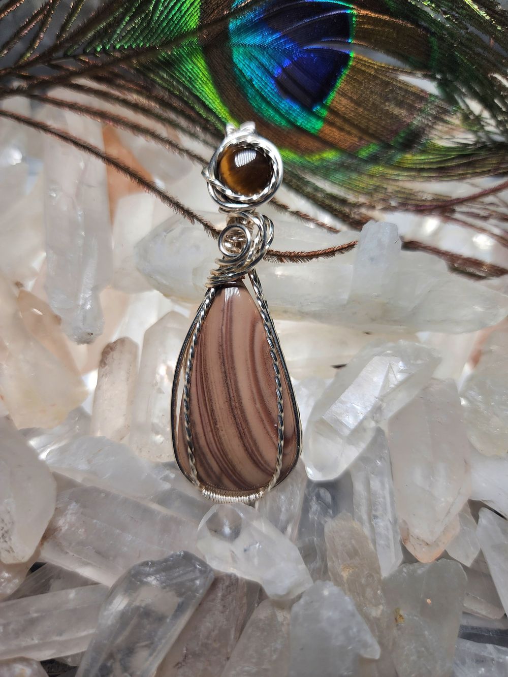 Ash - Aragonite in fine silver plate